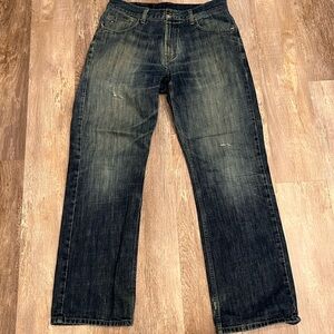 Tommy Hilfiger Freedom Jean Men’s Straight Leg Relaxed Fit Dark Wash Blue 32/32